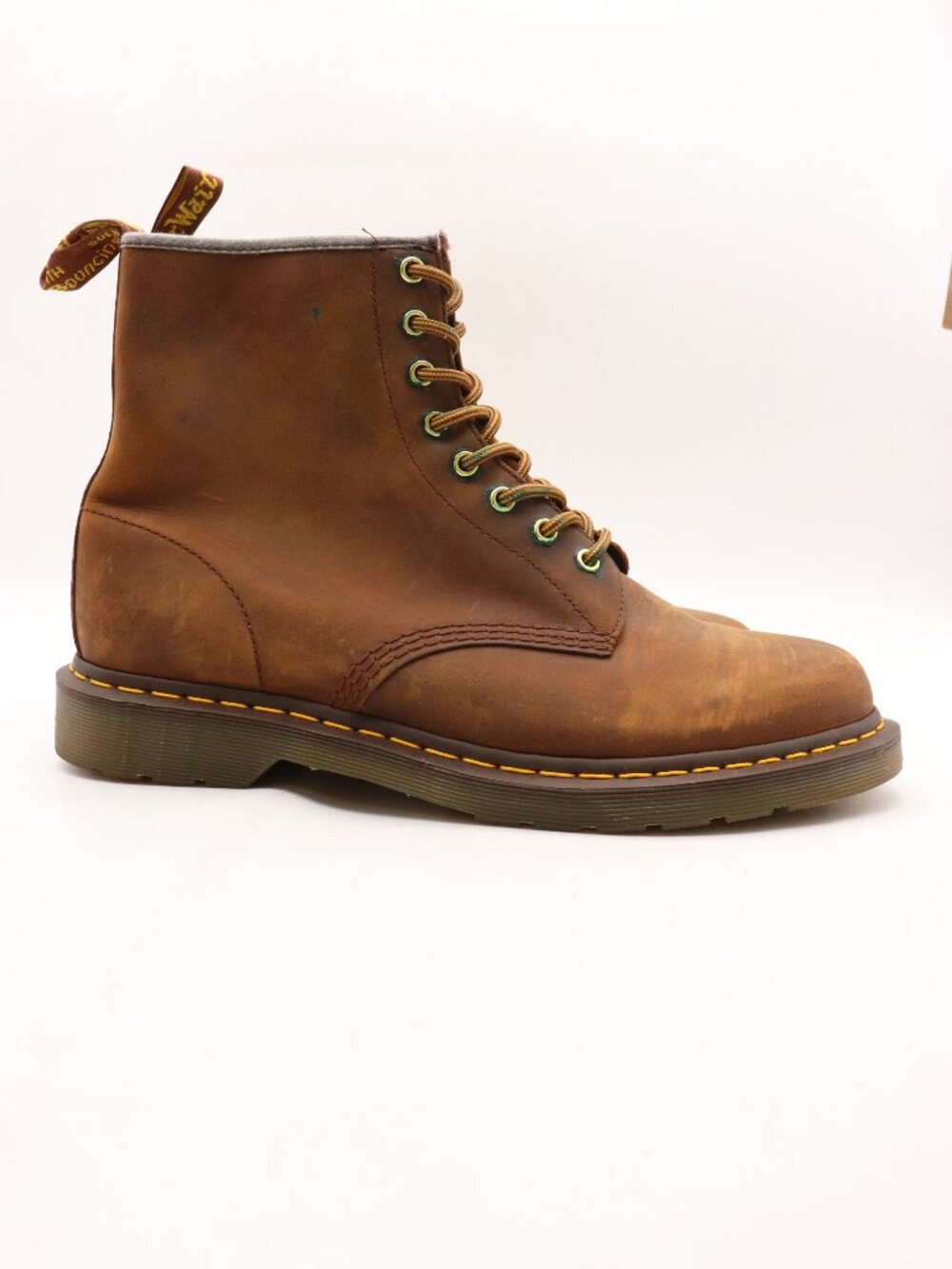 Doc Dr. Martens 11822 Men's 13 Crazy Horse Brown Leather Combat Boots Lace Up